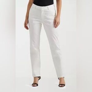Lee Wrinkle-Free White Straight Leg Pants